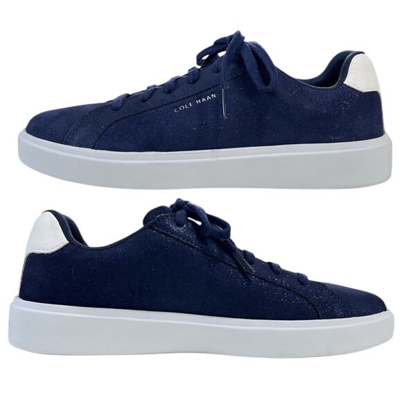 Cole Haan GC Daily Suede Sneaker Navy Blue Crosscourt Womens sz 9 - Picture 4 of 14